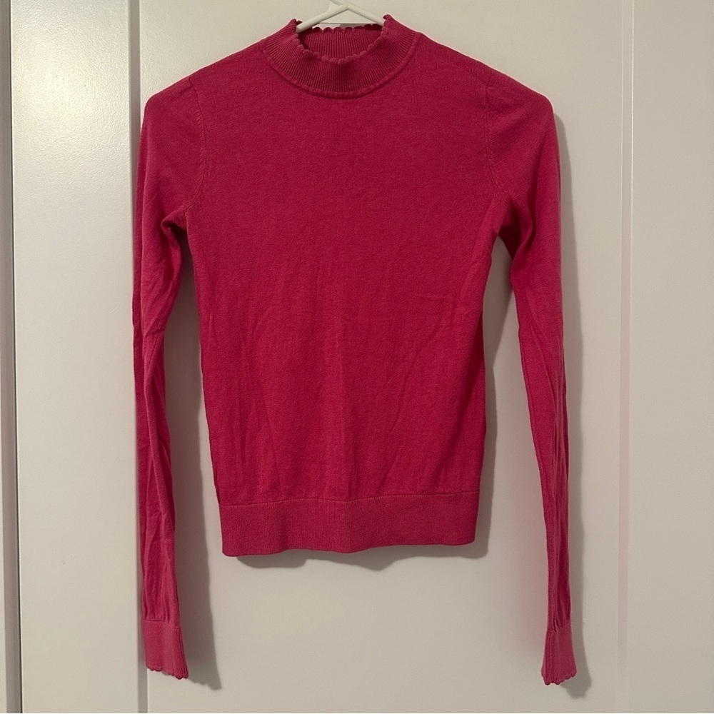 Aritzia Sunday Best Pink Long Sleeve Turtleneck Silk Cashmere Blend Size XS